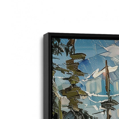 [Color:Satin Black], Picture of art in a Satin Black frame at an angle