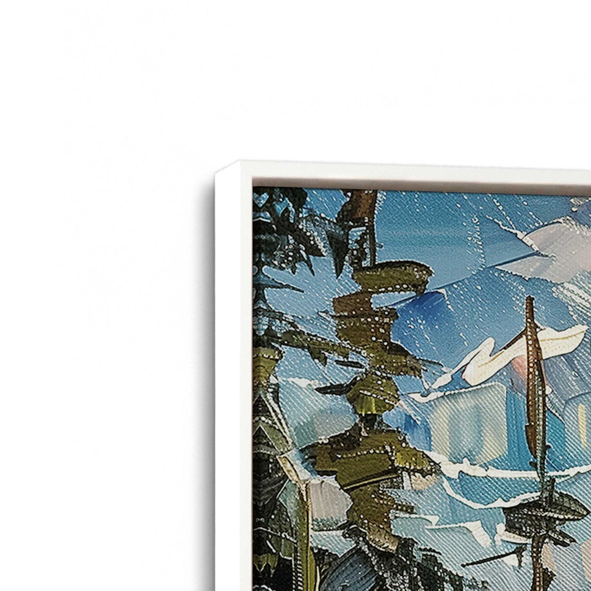 [Color:Opaque White], Picture of art in a White frame at an angle