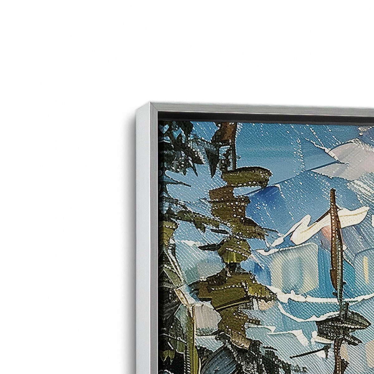[Color:Polished Chrome], Picture of art in a Polished Chrome frame at an angle