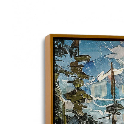 [Color:Polished Gold], Picture of art in a Polished Gold frame at an angle
