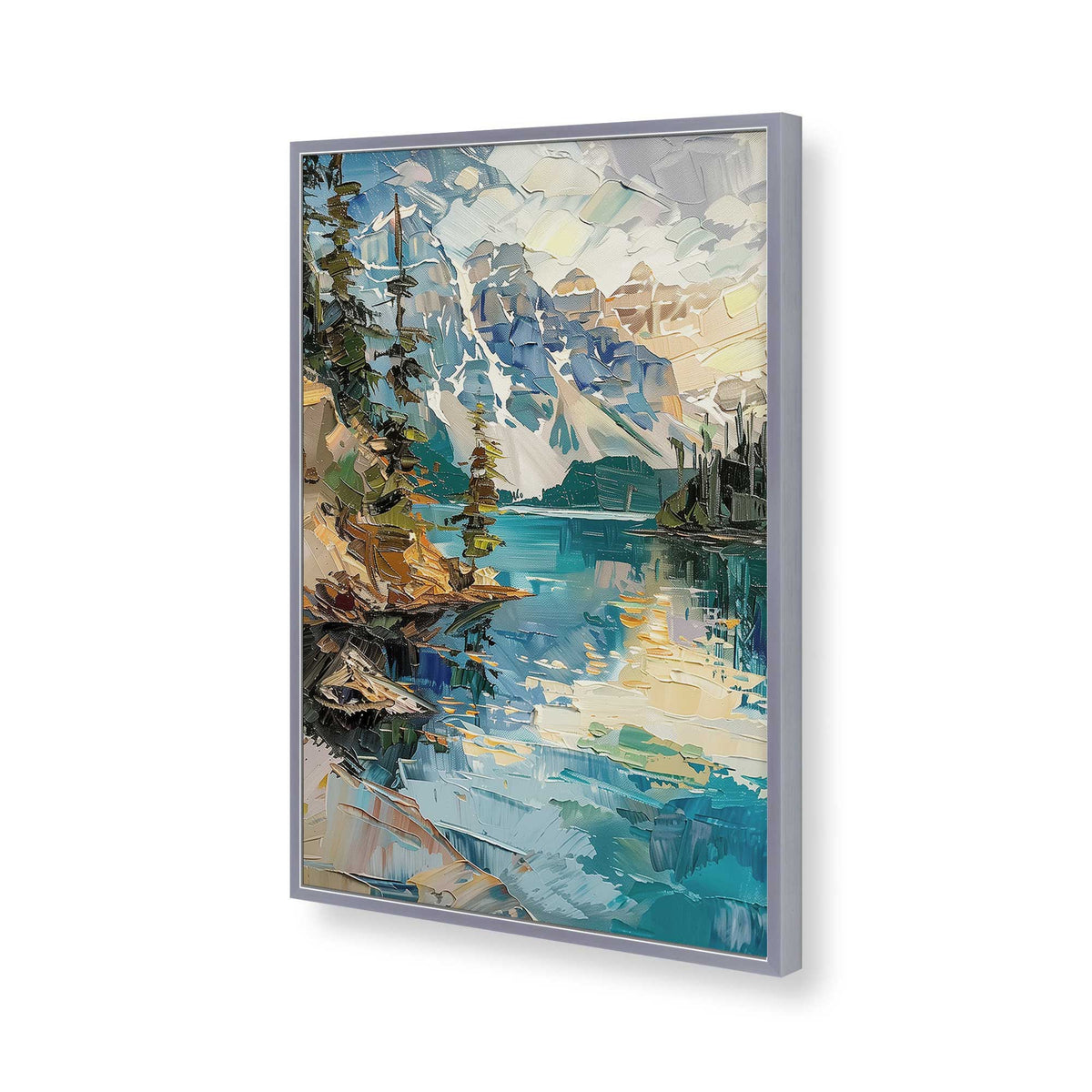 [Color:Polished Chrome], Picture of art in a Polished Chrome frame of the corner