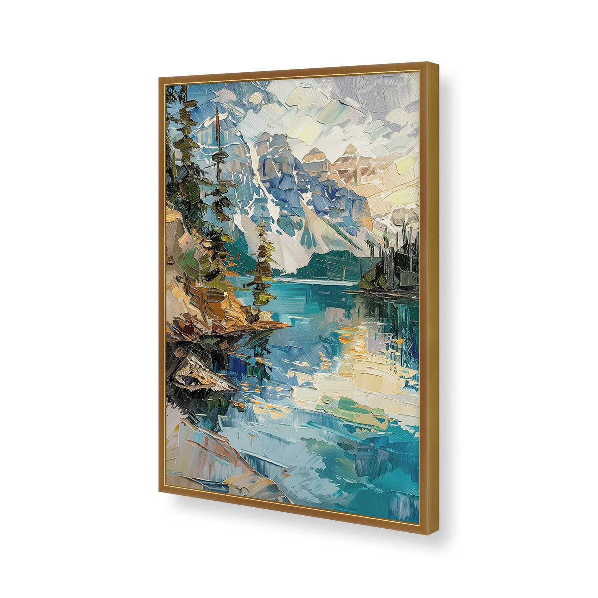[Color:Polished Gold], Picture of art in a Polished Chrome frame of the corner