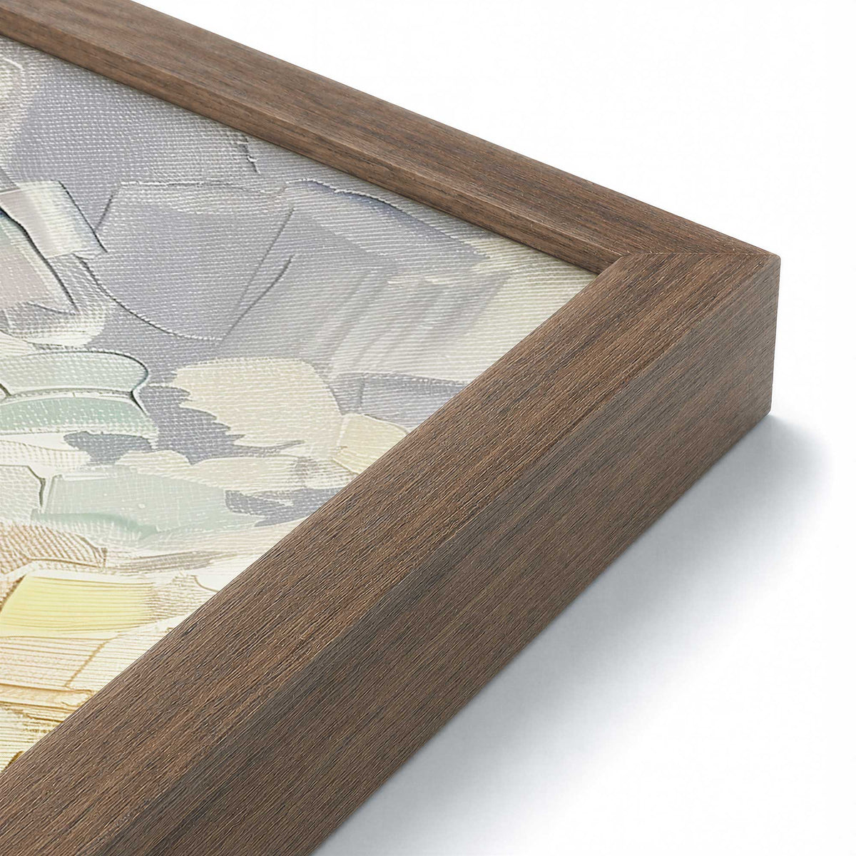 [Color:Walnut], Picture of art in a Polished Chrome frame at an angle