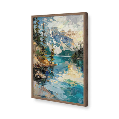 [Color:Walnut], Picture of art in a Polished Chrome frame of the corner