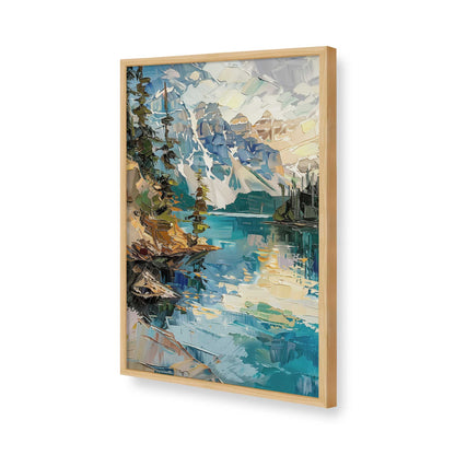 [Color:American Maple], Picture of art in a Polished Chrome frame of the corner