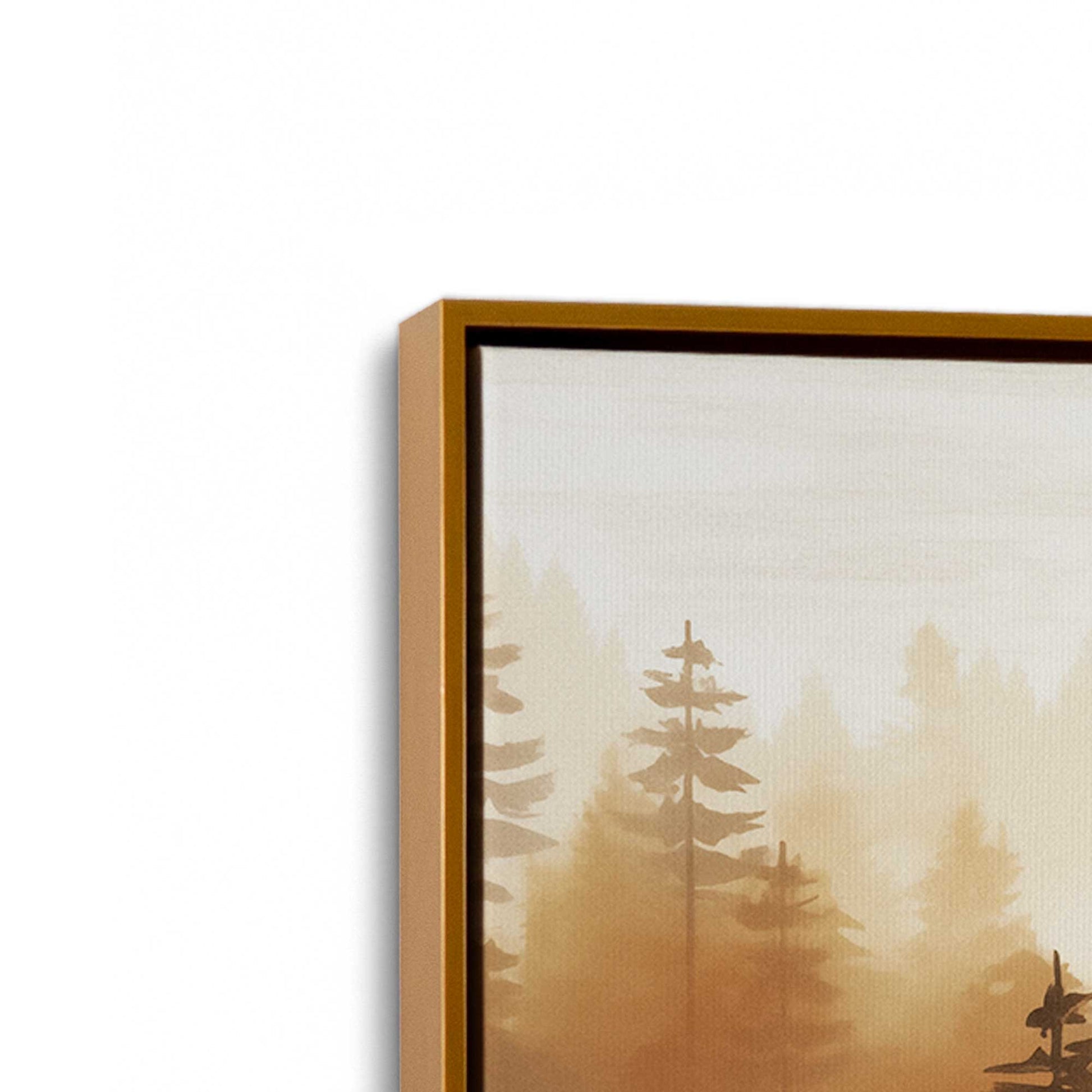 [Color:Polished Gold] Picture of art in a Polished Gold frame at an angle