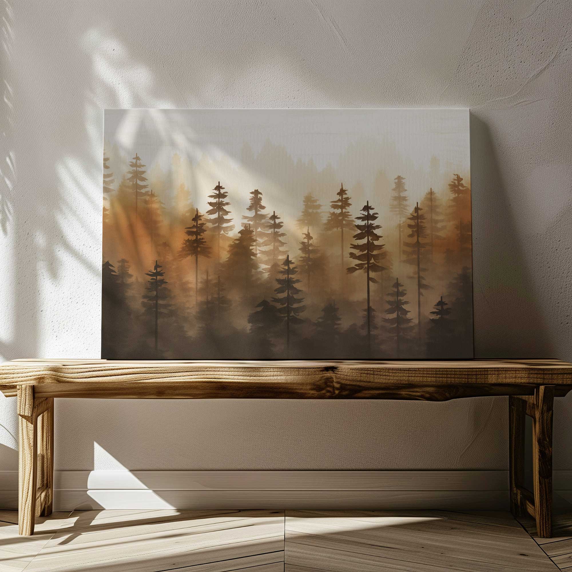 Golden Mist Woodland Print on Canvas – Frametolia.