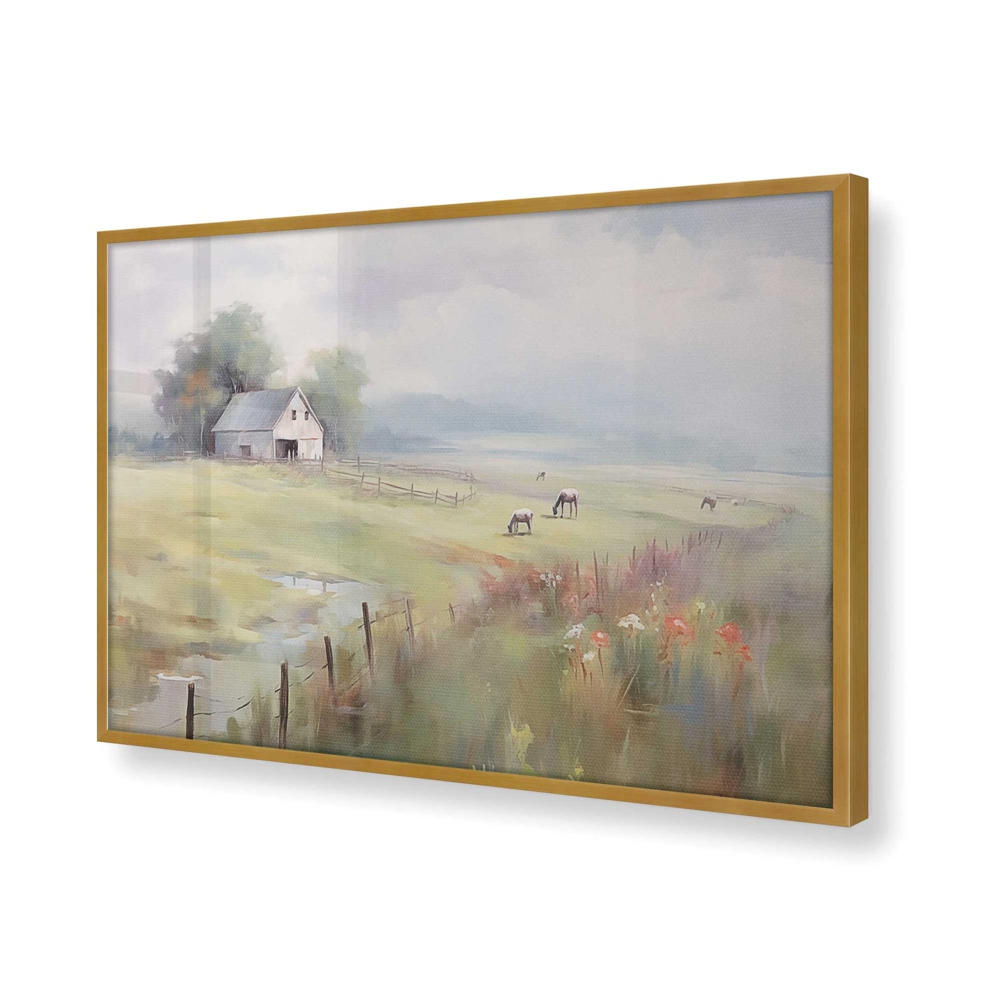 [Color:Polished Gold] Picture of art in a Polished Gold frame of the corner