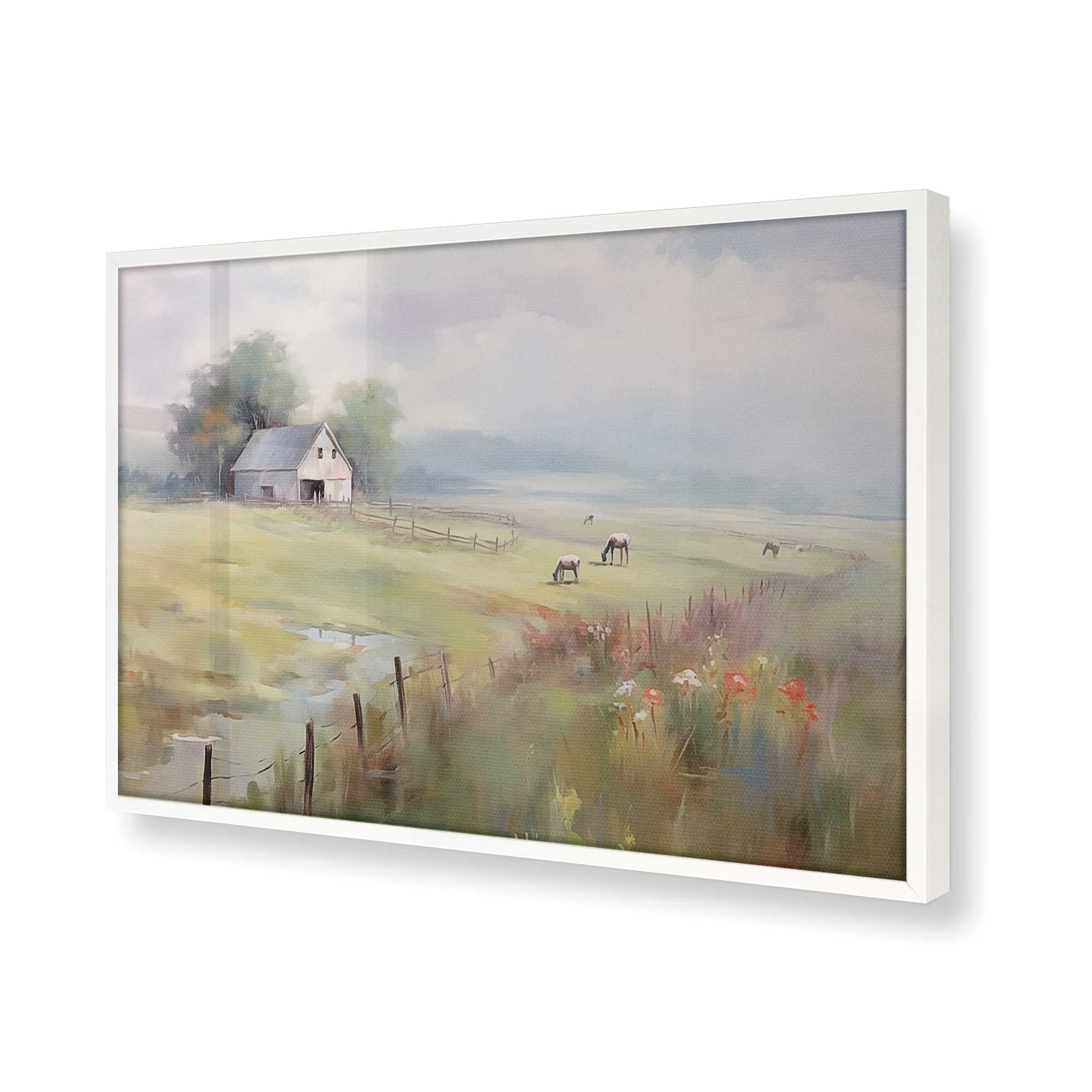 [Color:Opaque White] Picture of art in a Opaque White frame of the corner