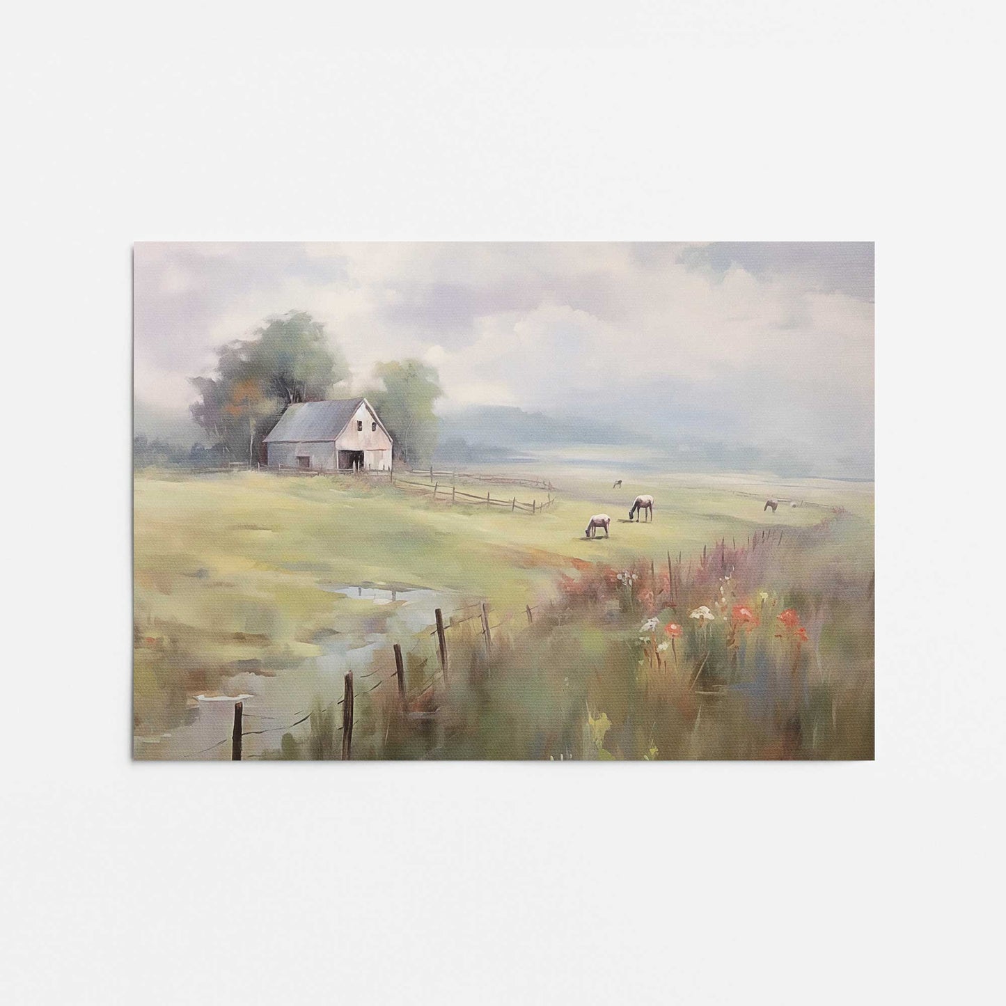 Tranquil Farmhouse Pasture Promotional Rolled Print