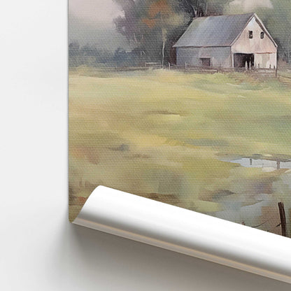 Tranquil Farmhouse Pasture Promotional Rolled Print