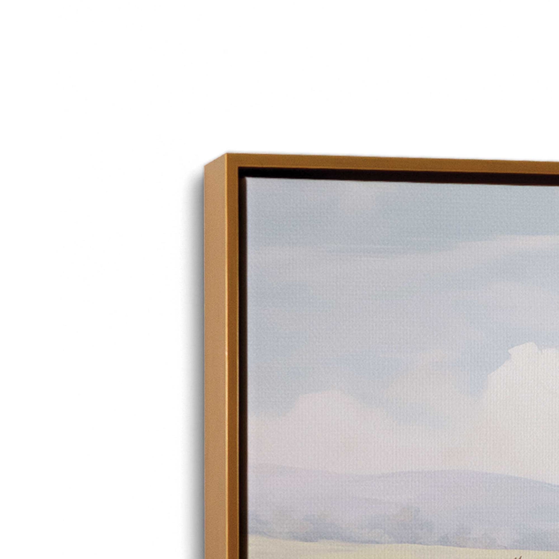 [Color:Polished Gold] Picture of art in a Polished Gold frame at an angle