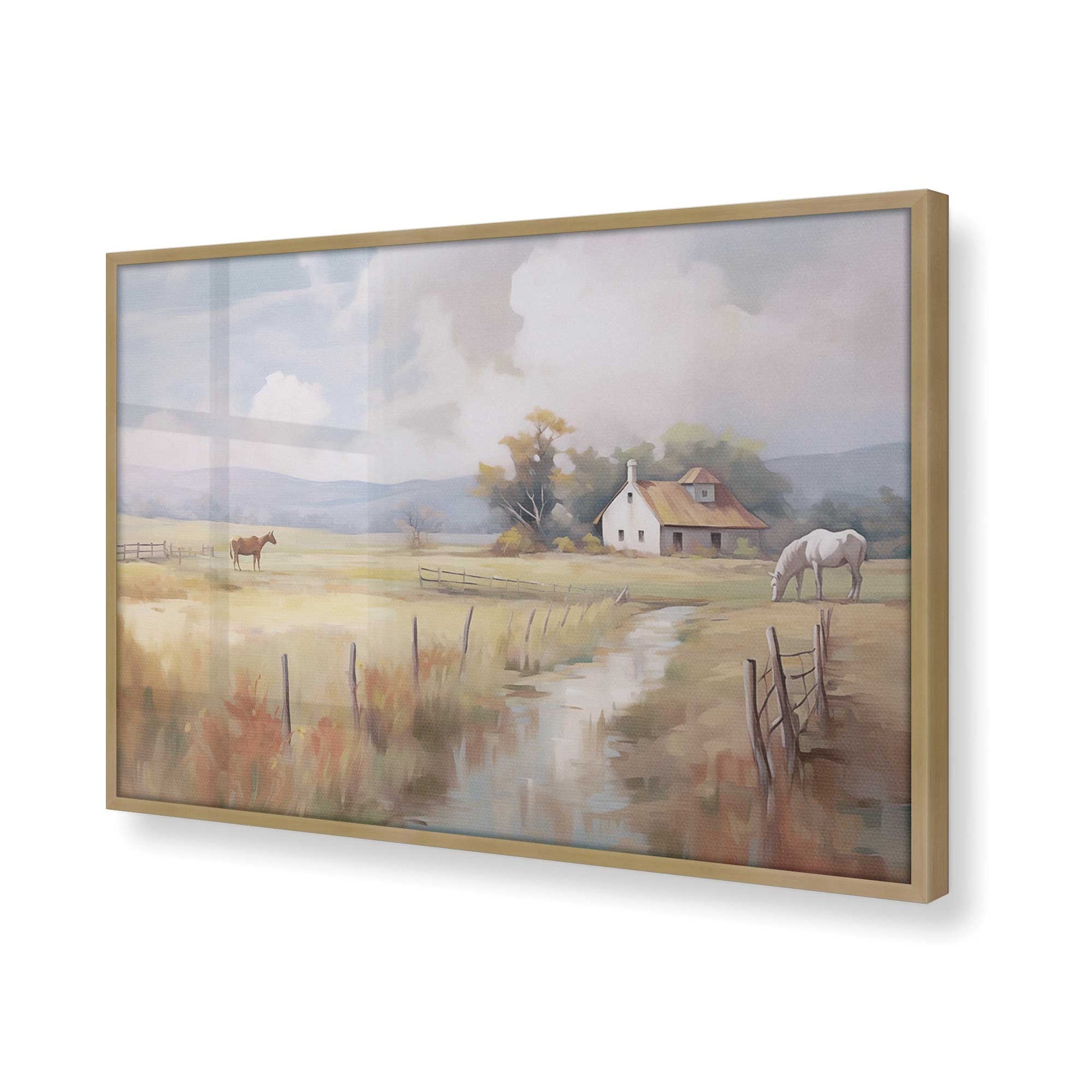 [Color:Brushed Gold] Picture of art in a Brushed Gold frame of the corner