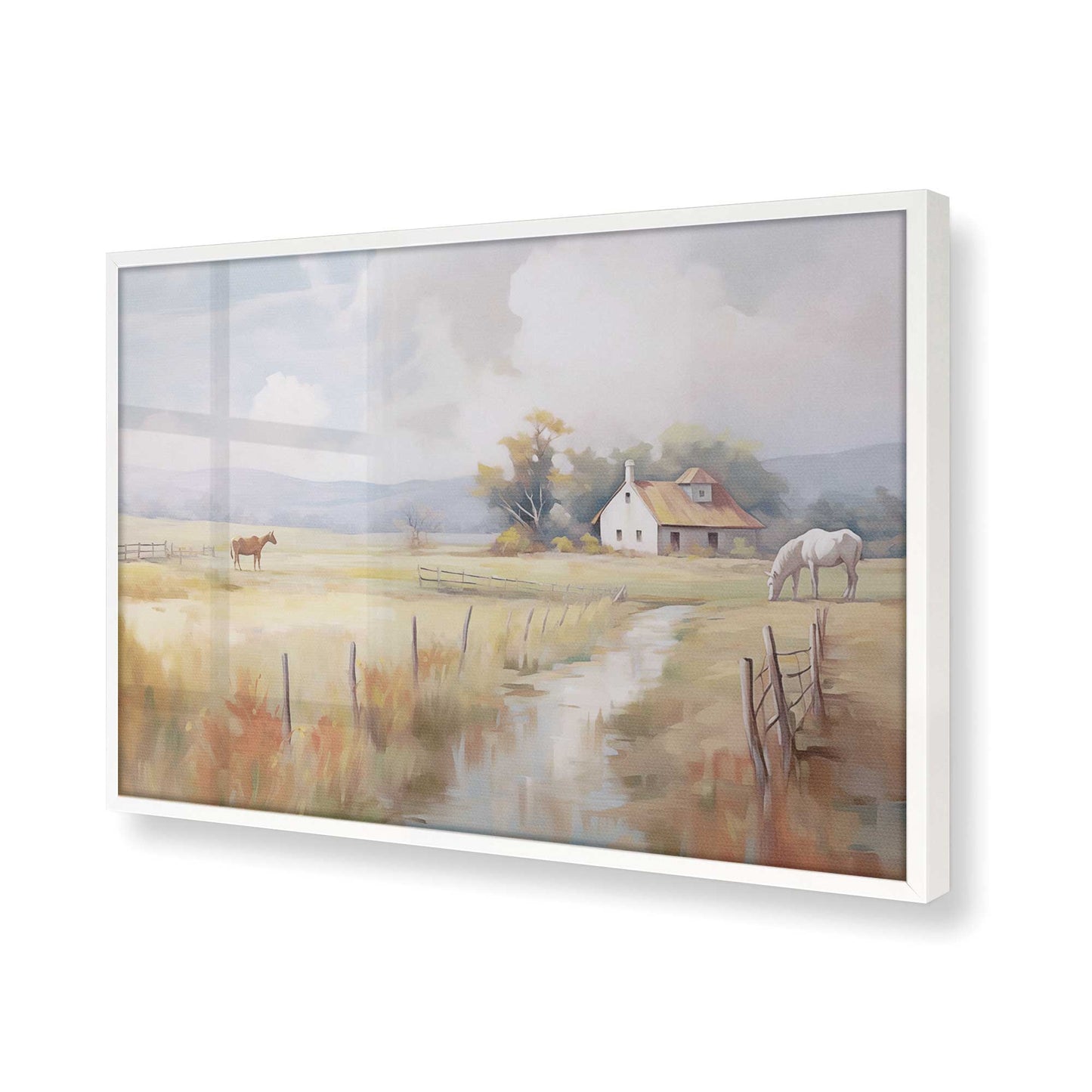 [Color:Opaque White] Picture of art in a Opaque White frame of the corner