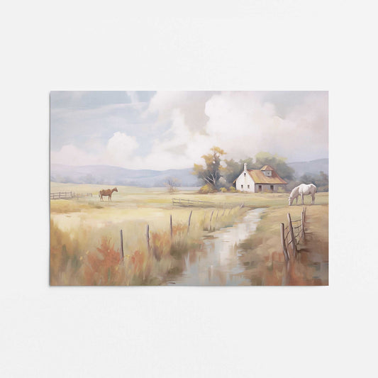Peaceful Farmhouse Meadow Promotional Rolled Print