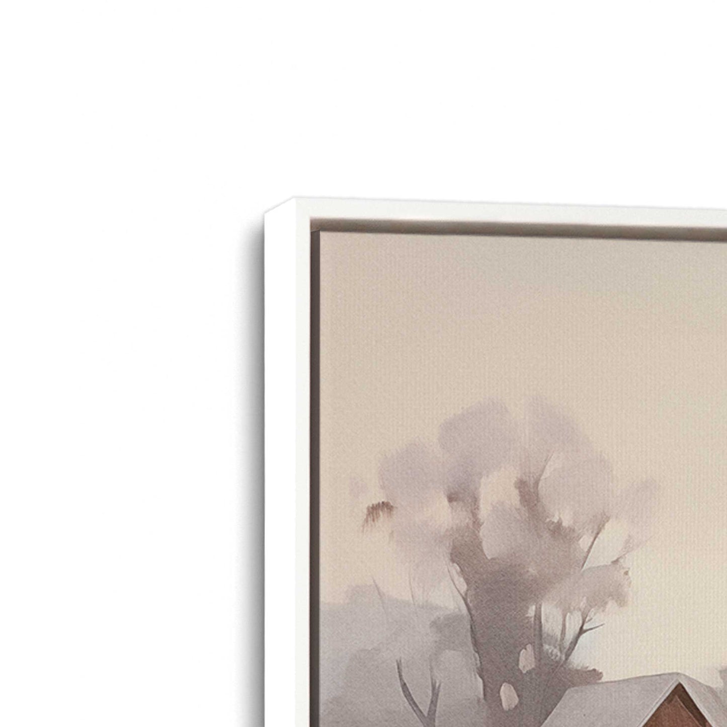 [Color:Opaque White] Picture of art in a White frame at an angle