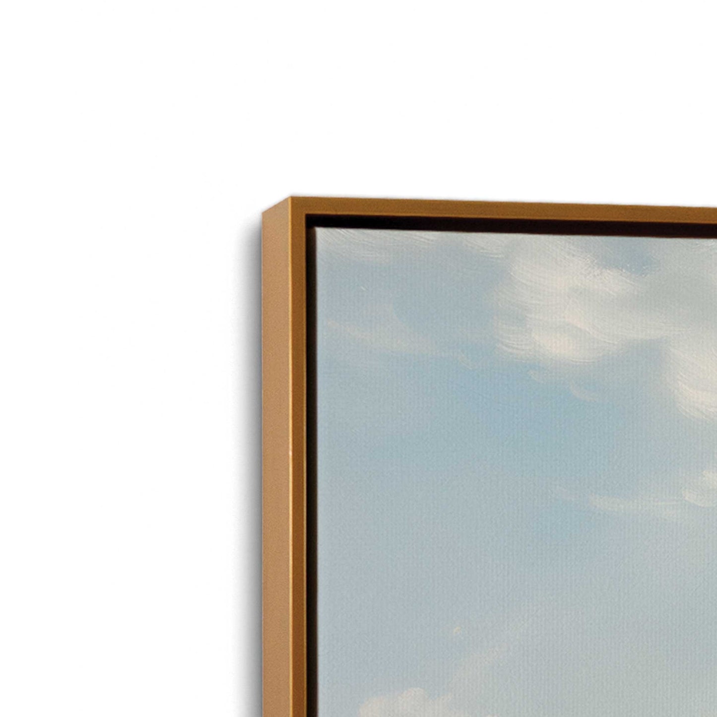 [Color:Polished Gold] Picture of art in a Polished Gold frame at an angle