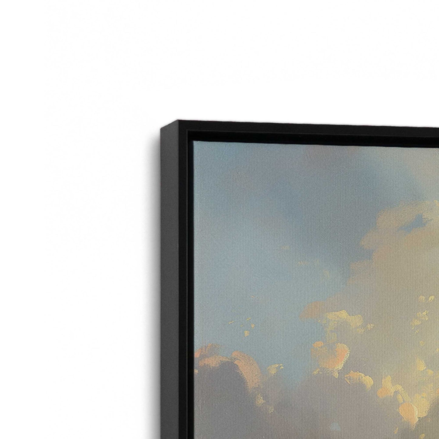 [Color:Satin Black] Picture of art in a Satin Black frame at an angle