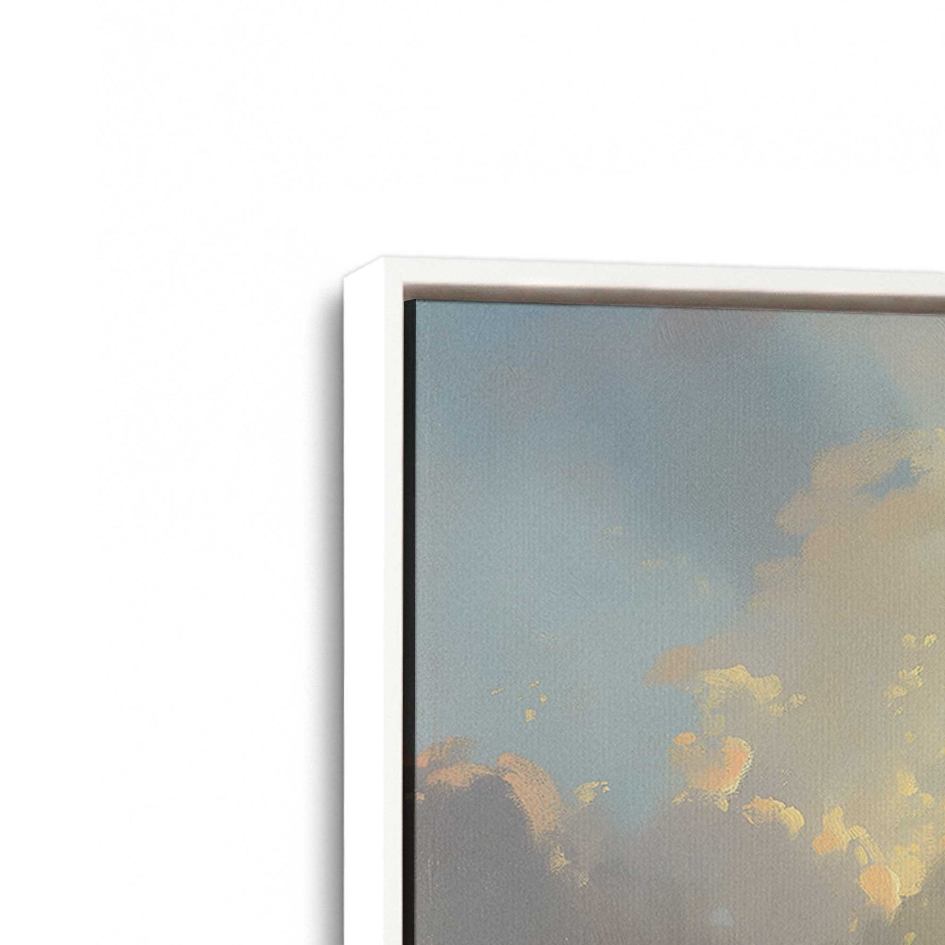 [Color:Opaque White] Picture of art in a White frame at an angle