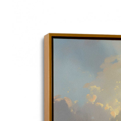 [Color:Polished Gold] Picture of art in a Polished Gold frame at an angle