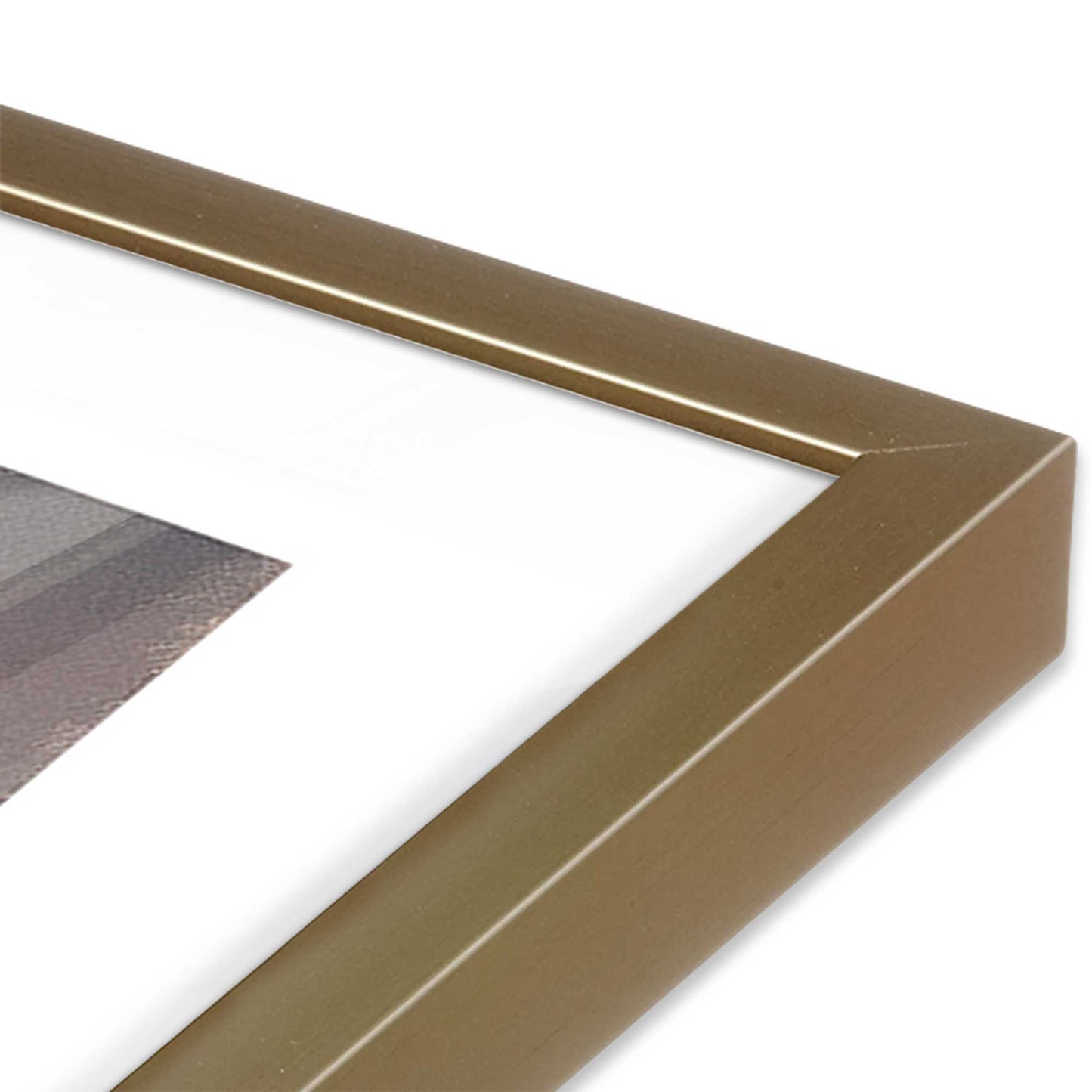 [Color:Brushed Gold] Picture of art in a Brushed Gold frame at an angle