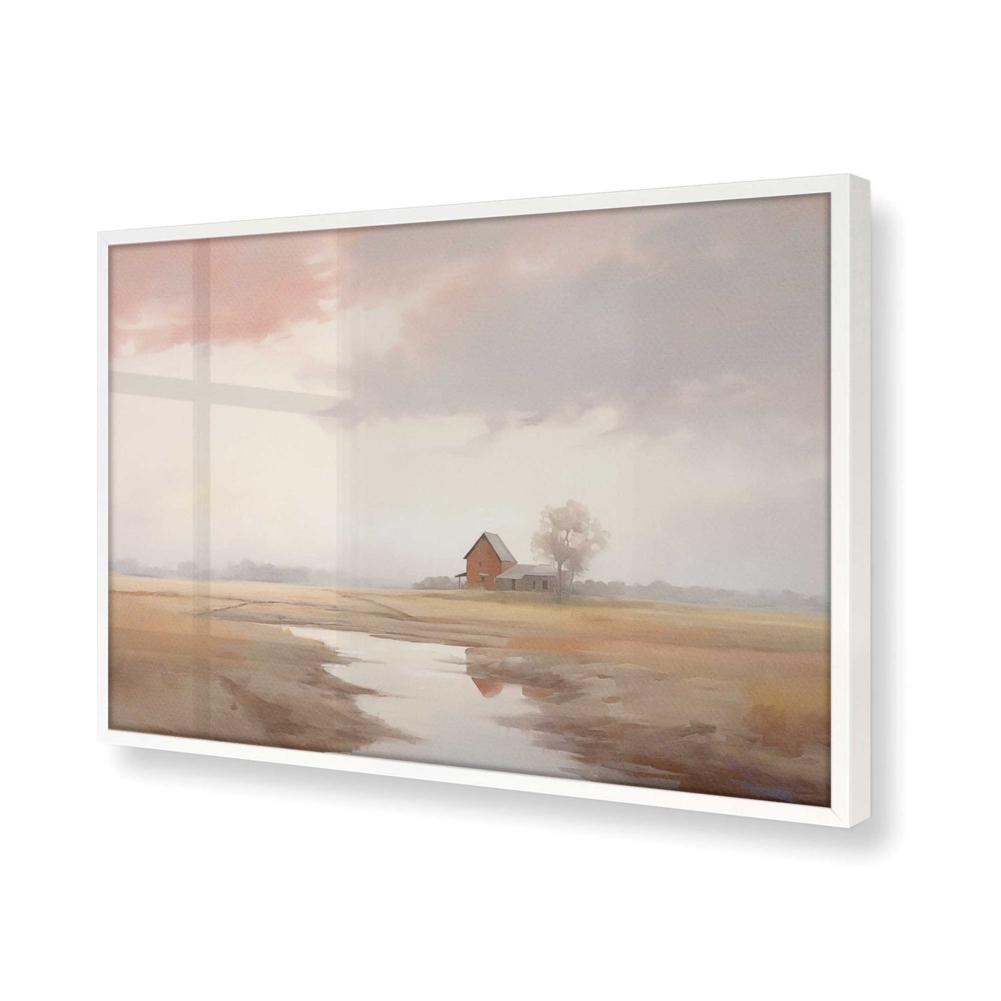 [Color:Opaque White] Picture of art in a Opaque White frame of the corner