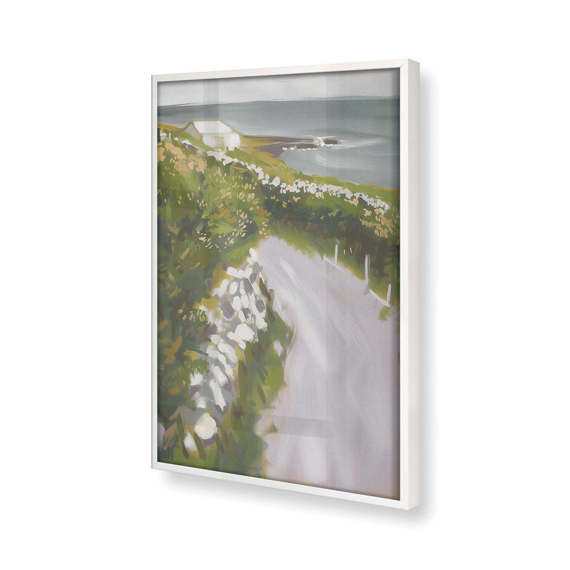 [Color:Opaque White] Picture of art in a Opaque White frame of the corner