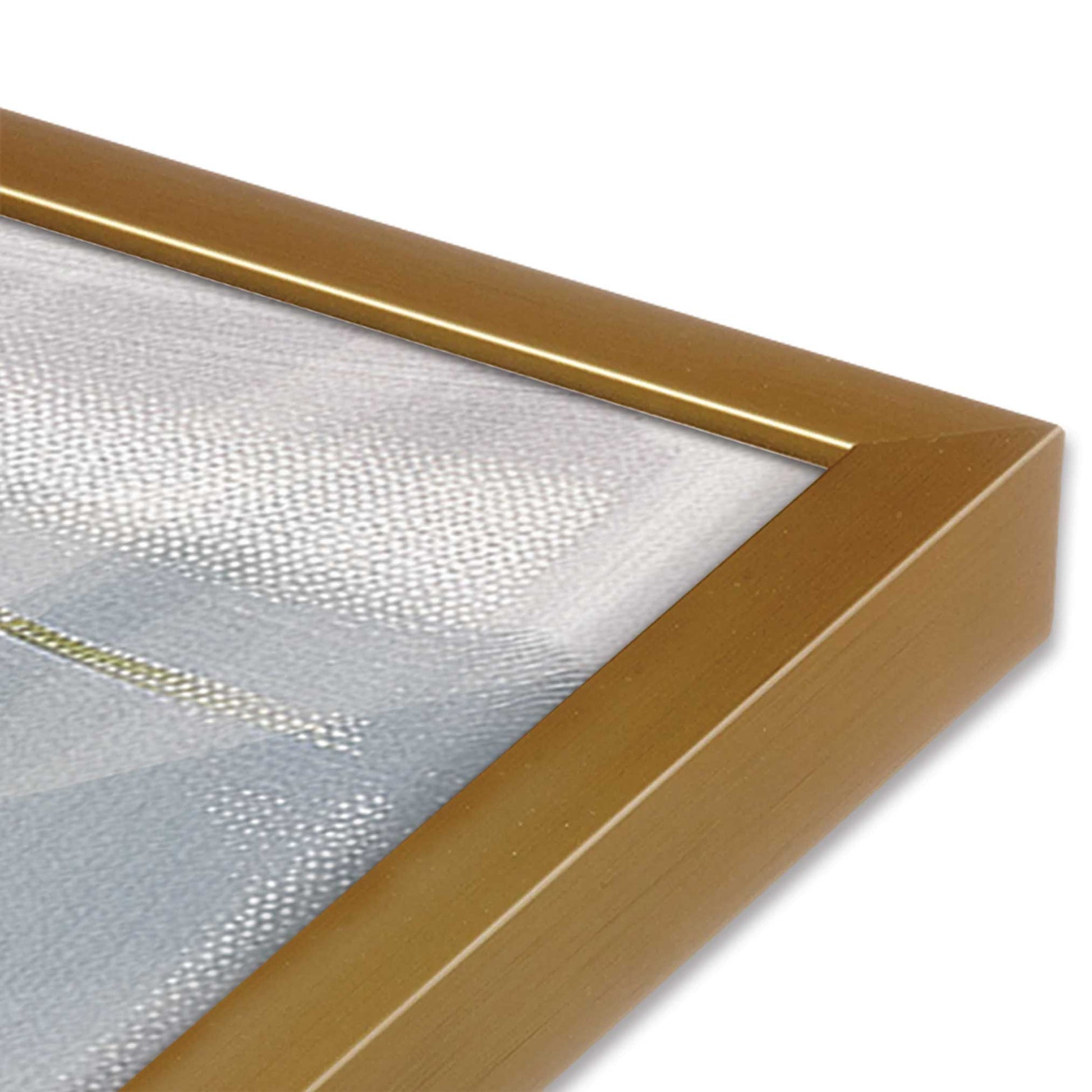 [Color:Polished Gold] Picture of art in a Polished Gold frame at an angle