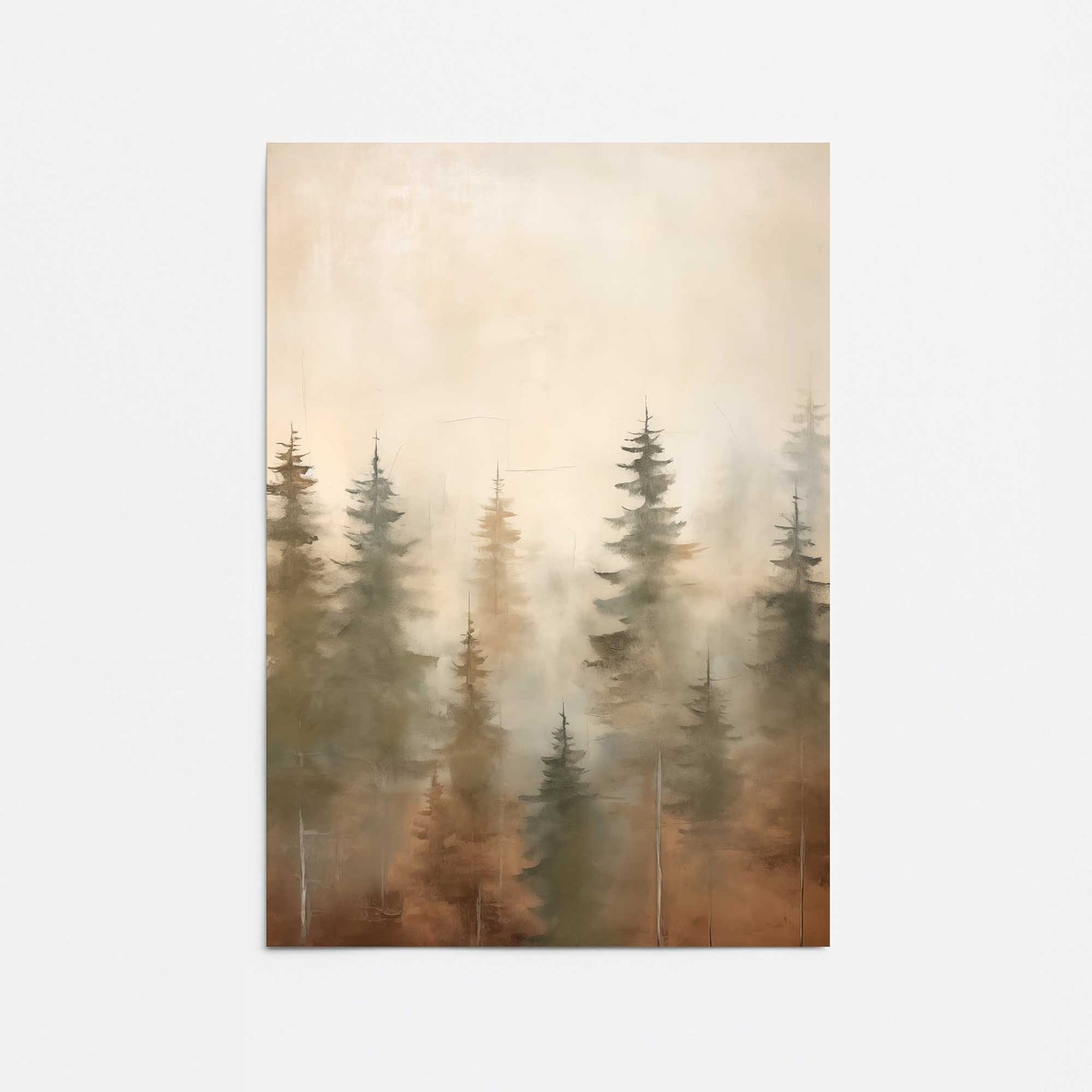 Foggy Autumn Pines I Promotional Rolled Print
