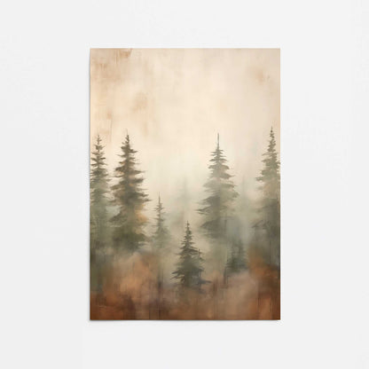 Foggy Autumn Pines II Promotional Rolled Print
