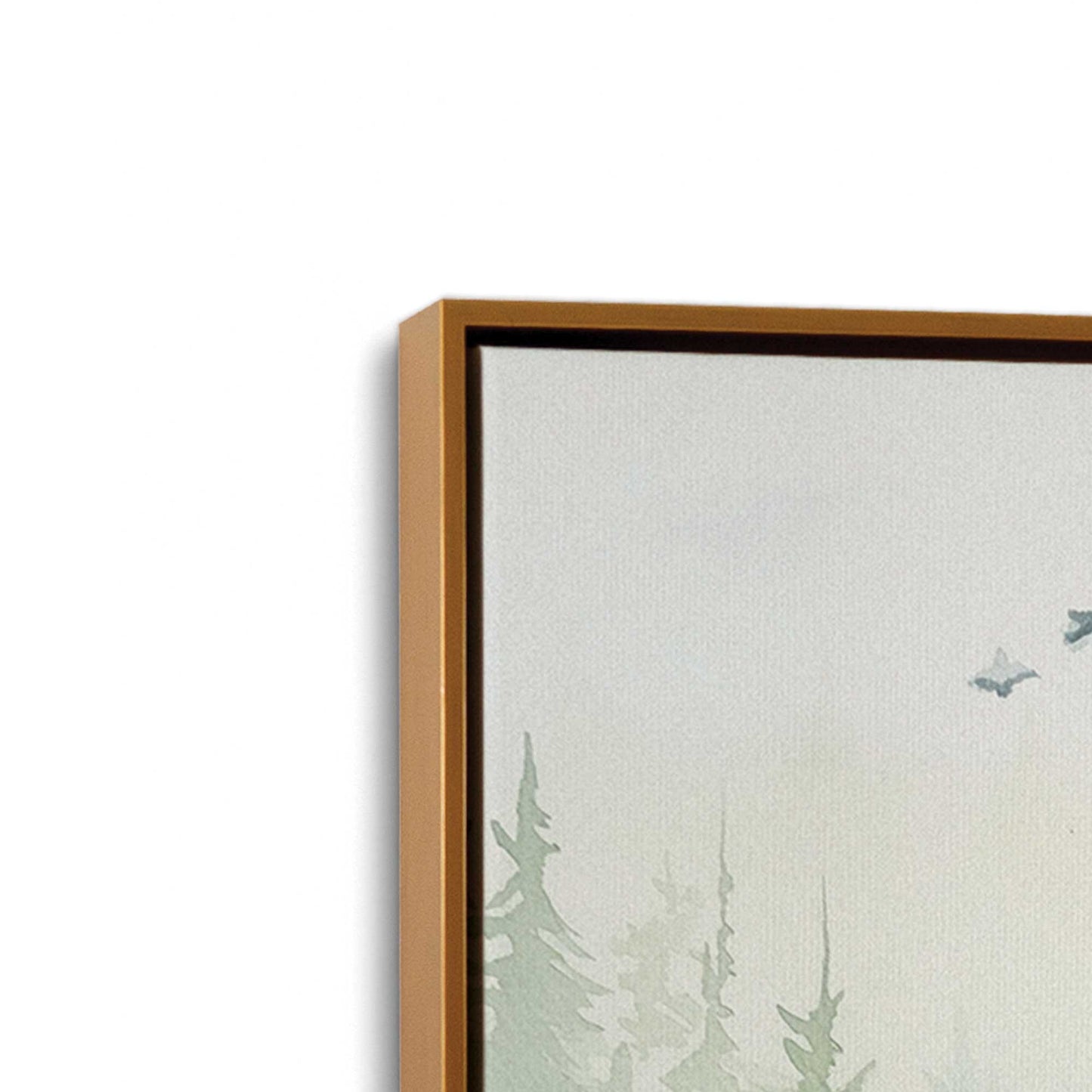 [Color:Polished Gold] Picture of art in a Polished Gold frame at an angle