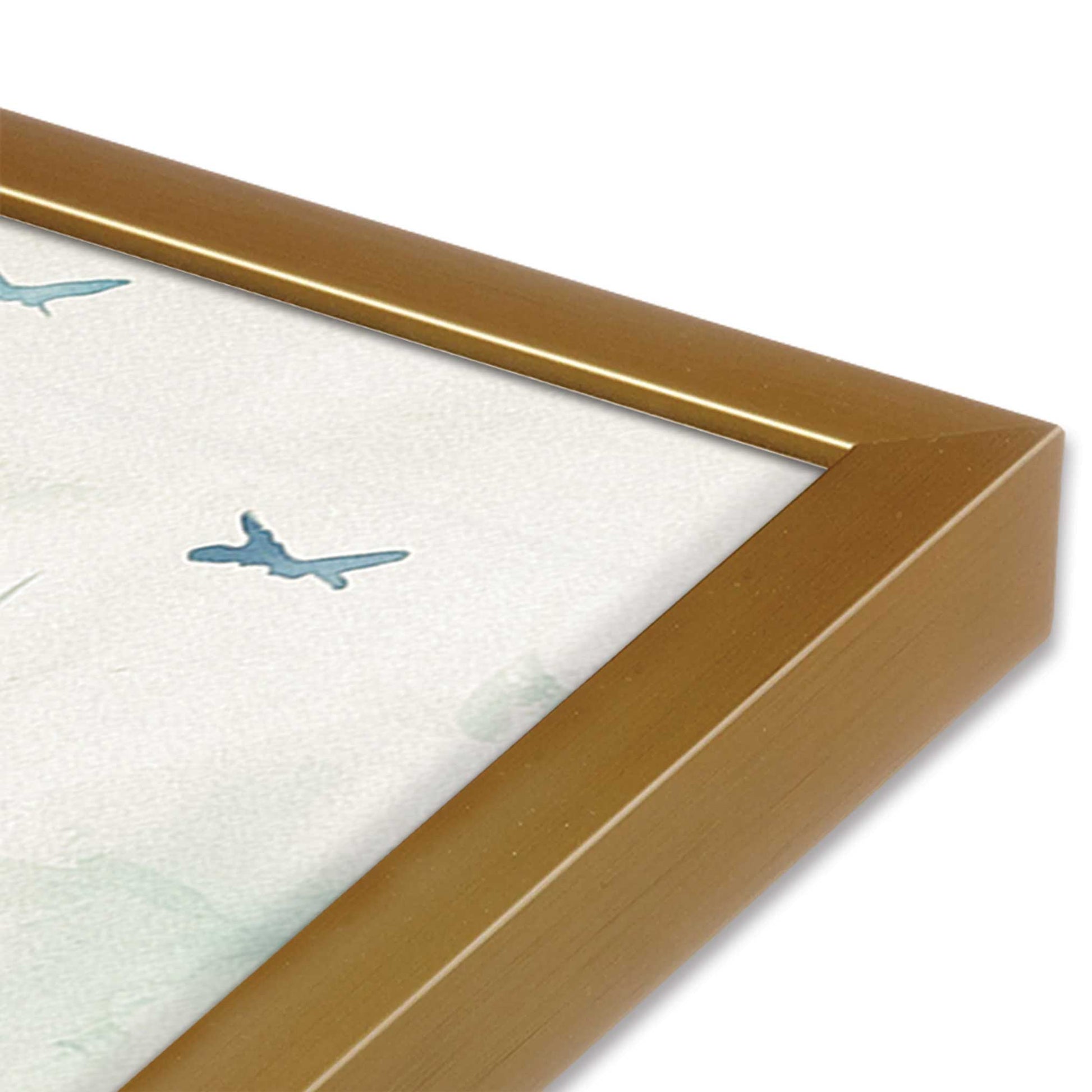 [Color:Polished Gold] Picture of art in a Polished Gold frame at an angle