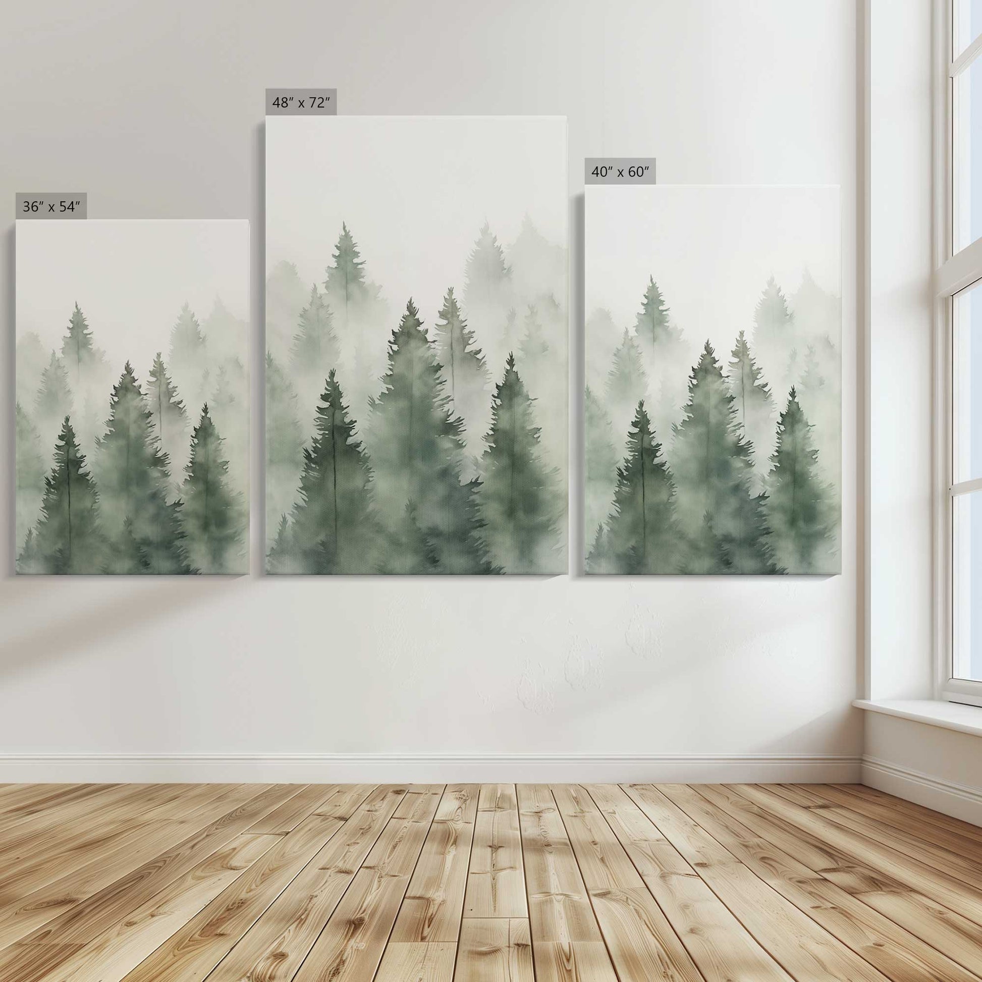 [Color:Stretched Canvas], Image showing the size comparisons