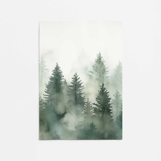Foggy Morning Woodland II Promotional Rolled Print