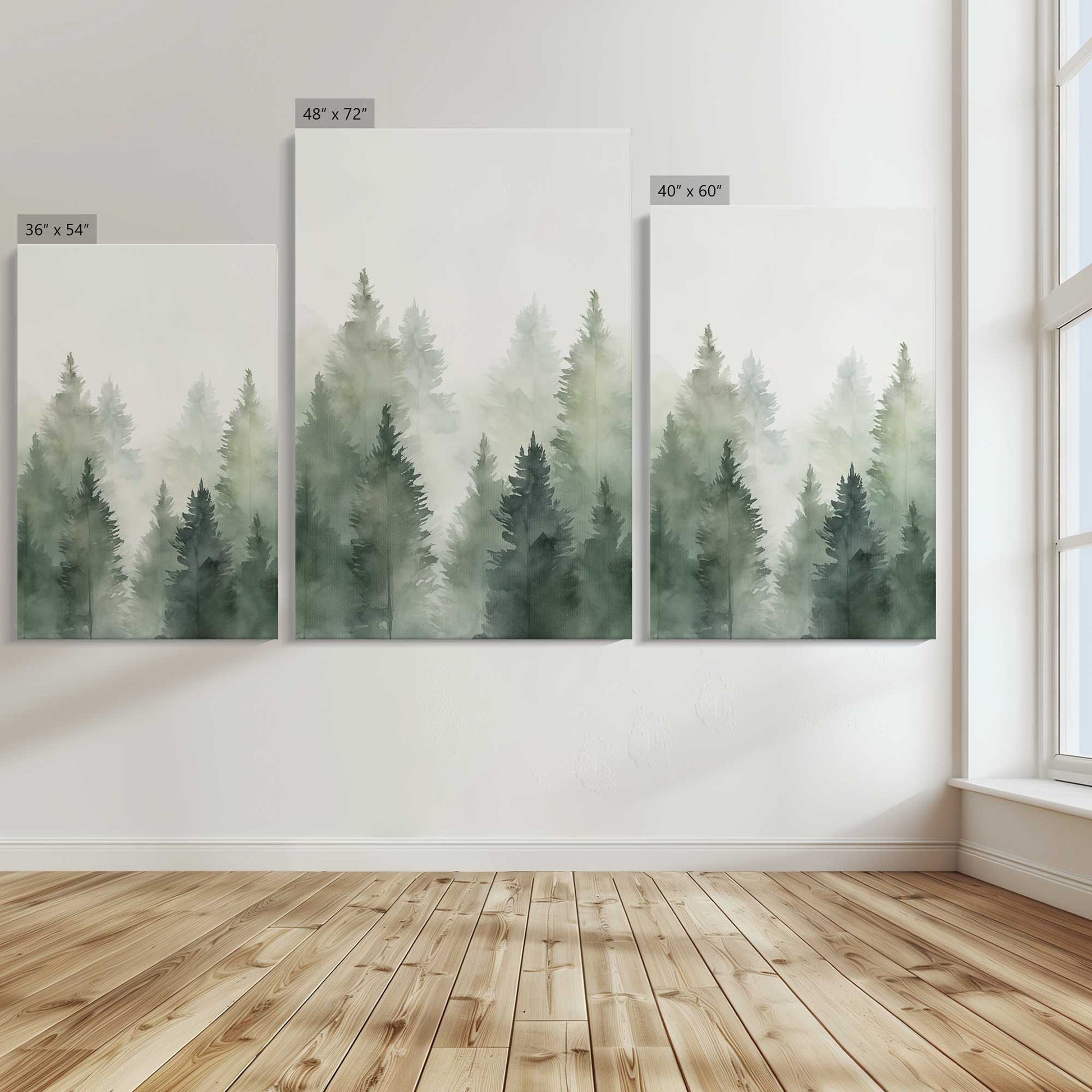 [Color:Stretched Canvas], Image showing the size comparisons