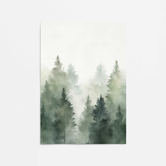 Foggy Morning Woodland III Promotional Rolled Print