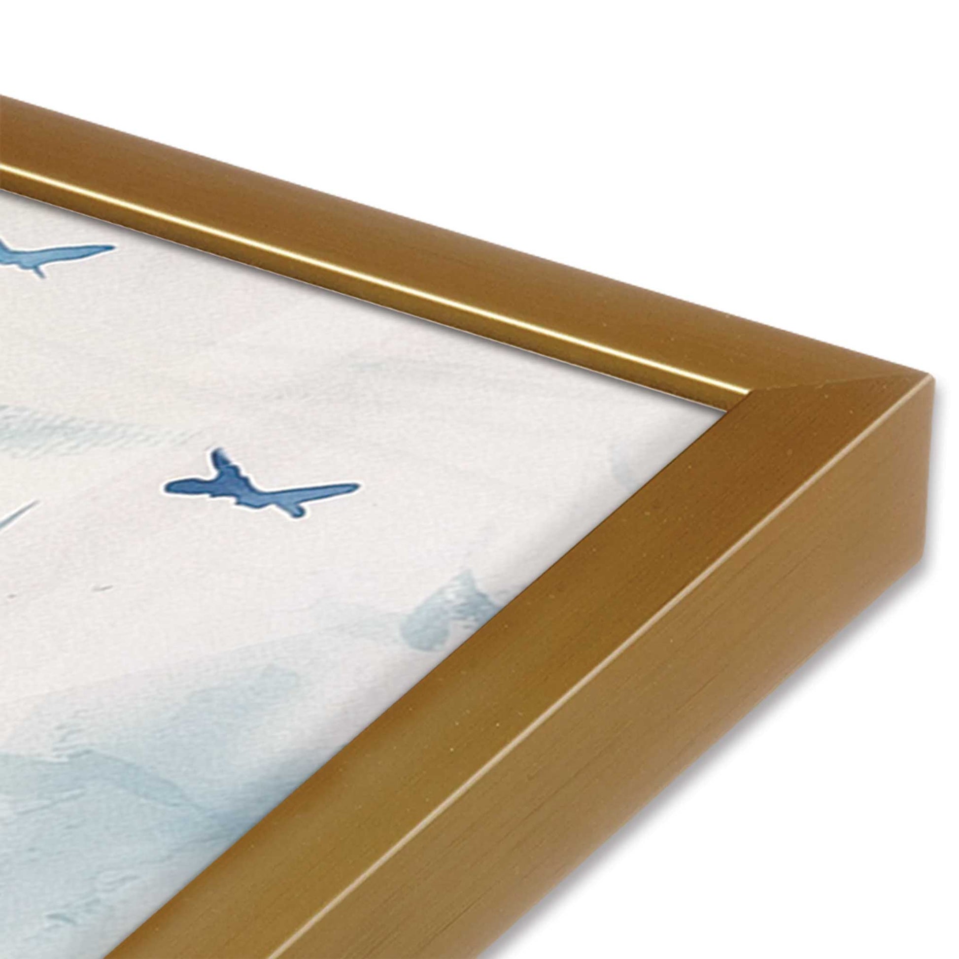 [Color:Polished Gold] Picture of art in a Polished Gold frame at an angle