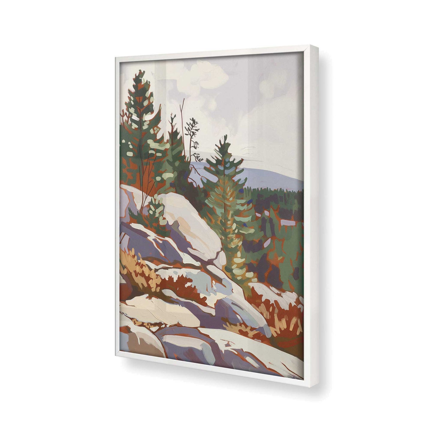 [Color:Opaque White] Picture of art in a Opaque White frame of the corner