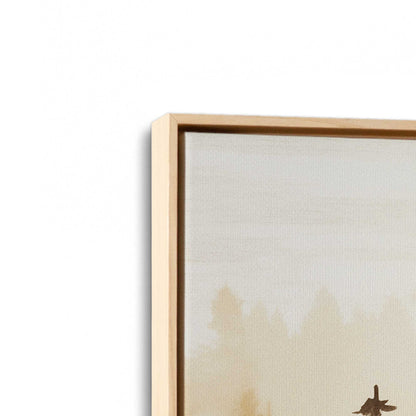 [Color:American Maple], Picture of art in a American Maple frame at an angle