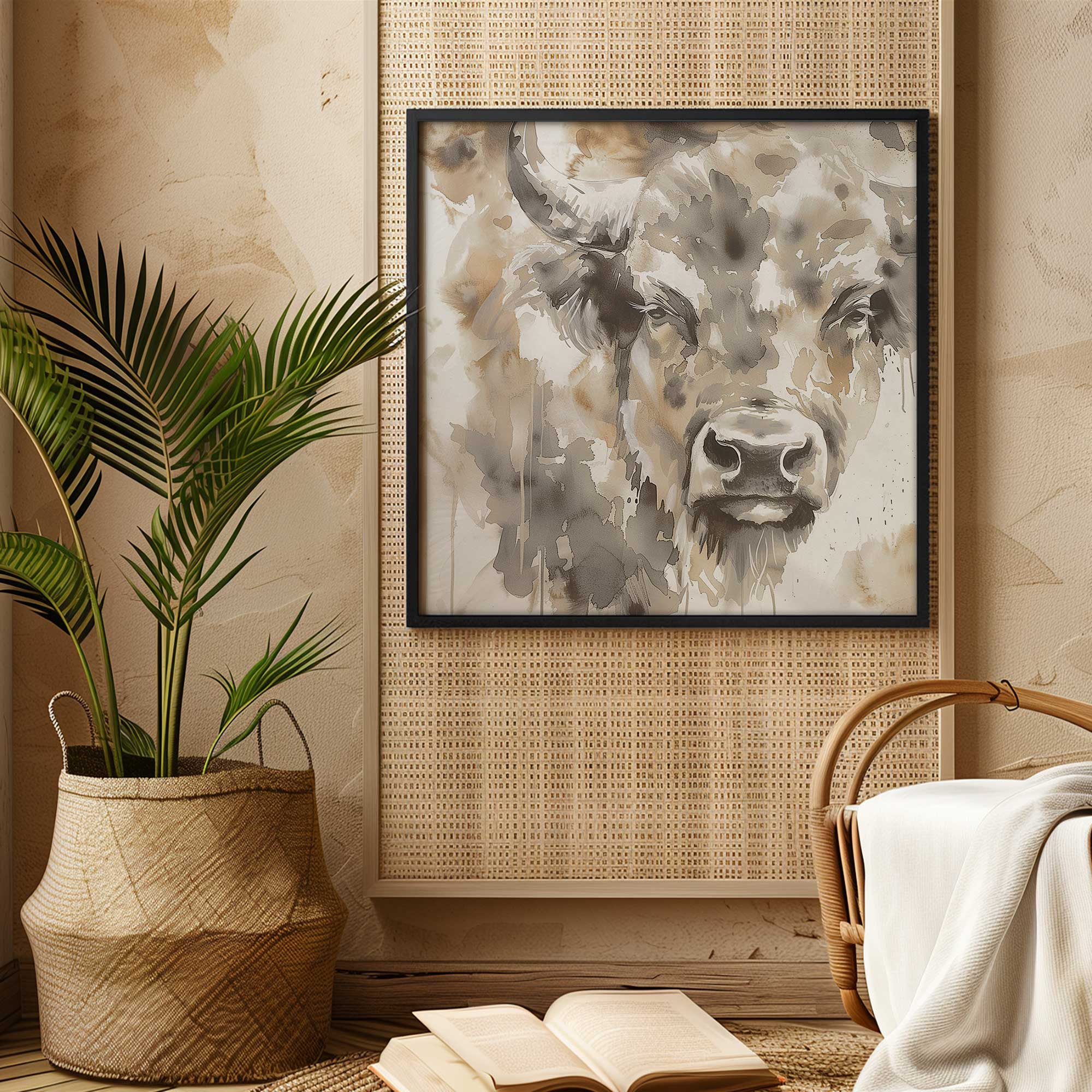 Abstract Buffalo Portrait I Print – Frametolia.