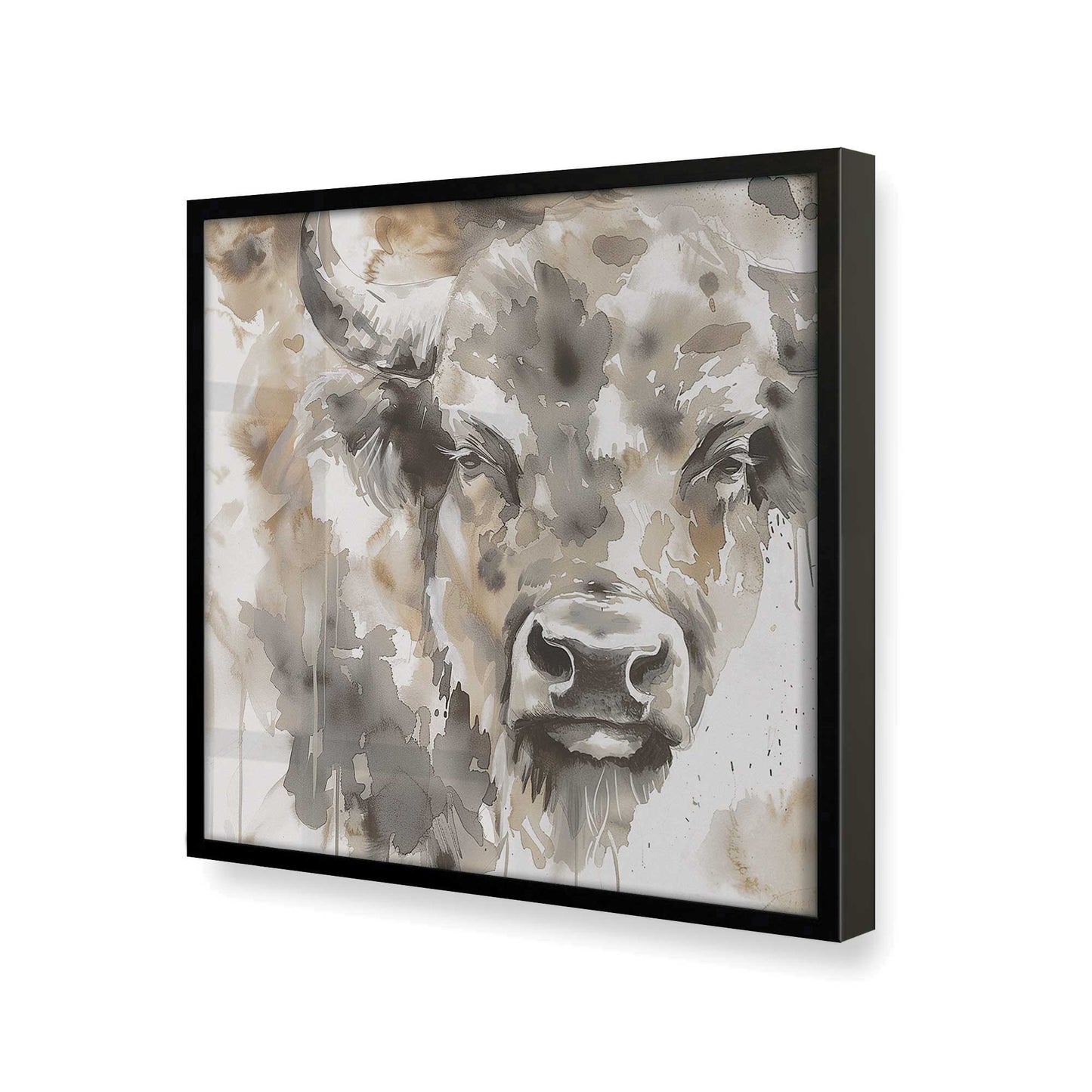 [Color:Satin Black], Picture of art in a Satin Black frame at an angle