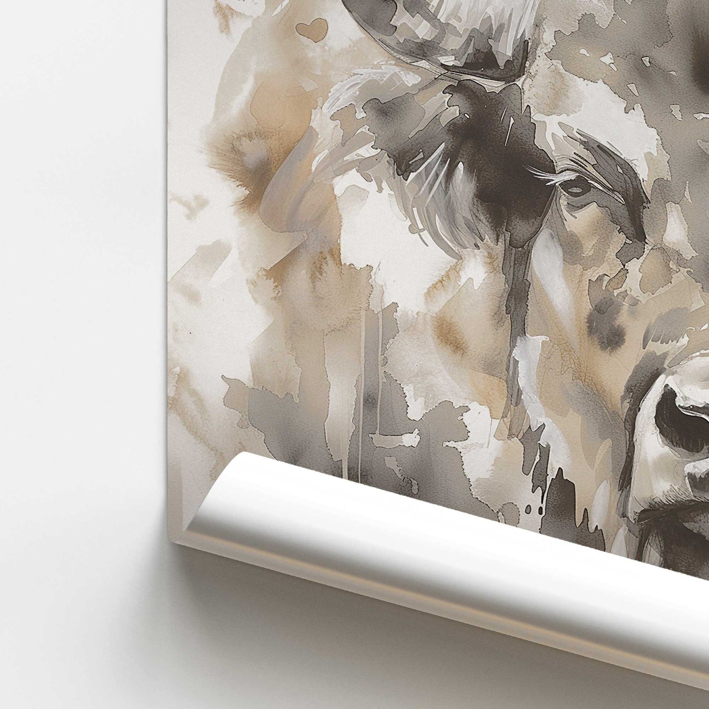 Abstract Buffalo Portrait I Promotional Rolled Print