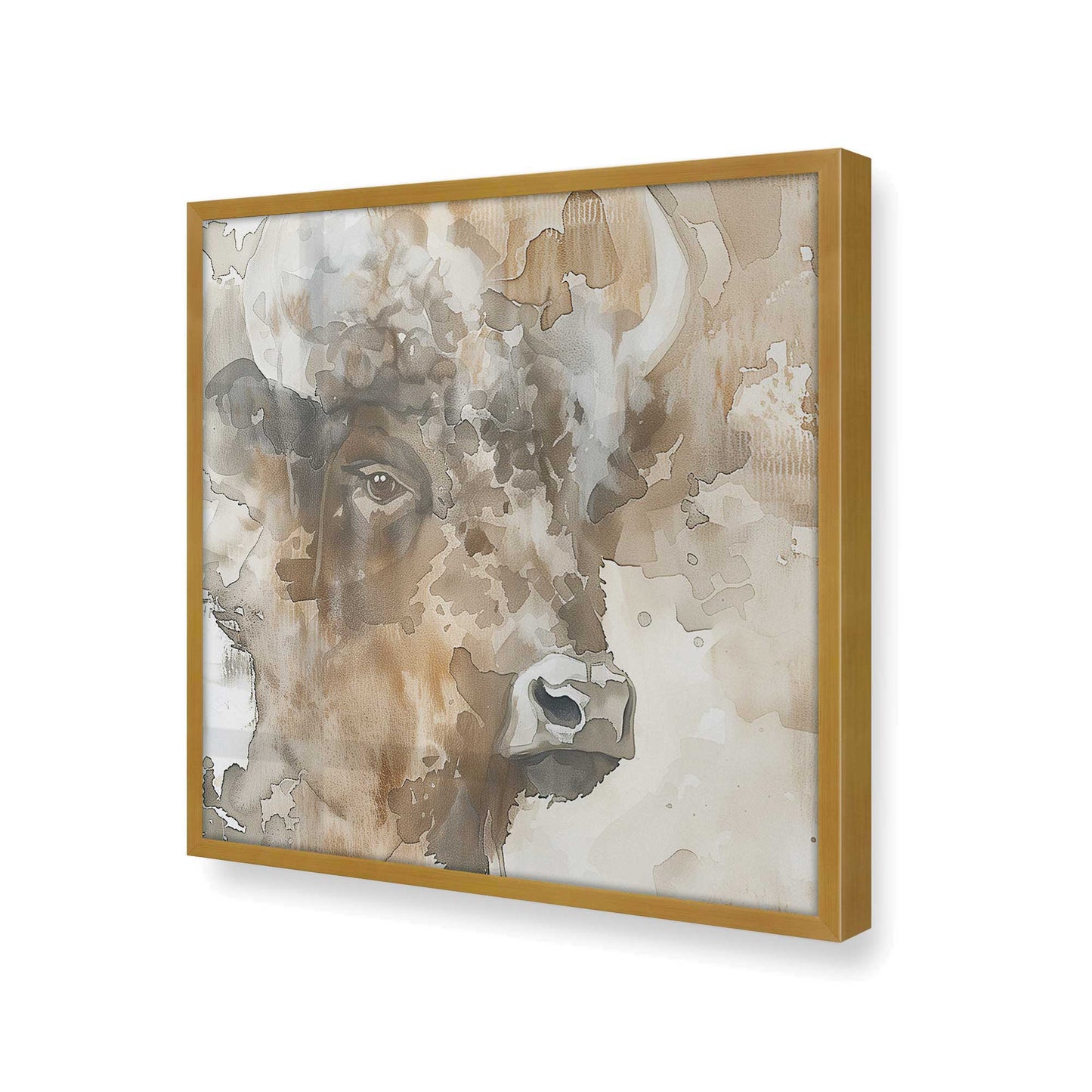 [Color:Polished Gold], Picture of art in a Polished Gold frame at an angle