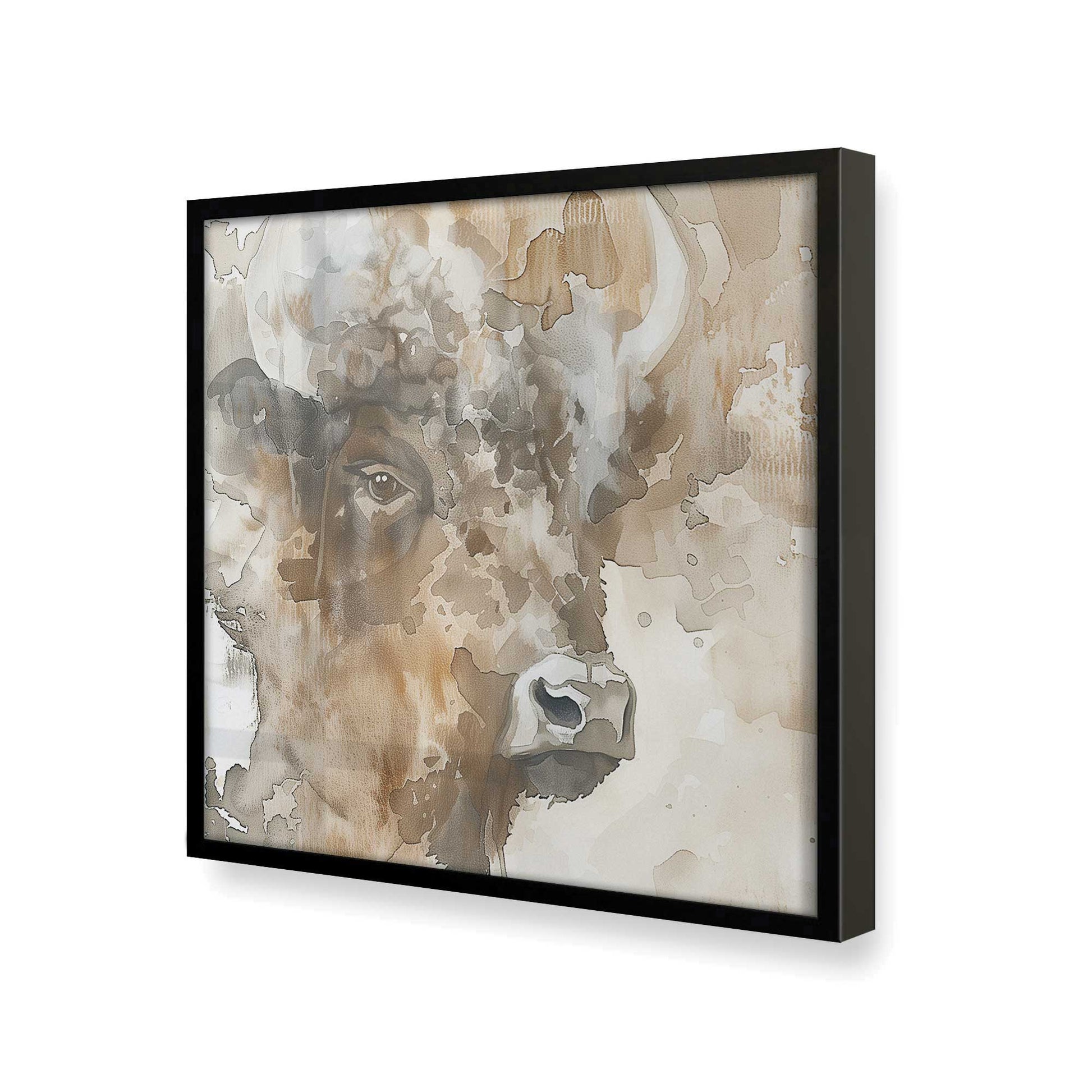 [Color:Satin Black], Picture of art in a Satin Black frame at an angle