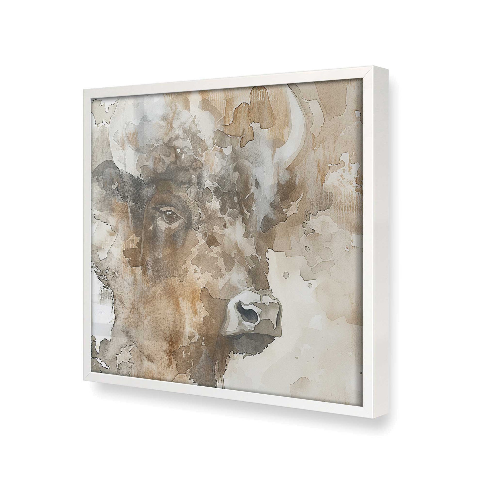 [Color:Opaque White], Picture of art in a Opaque White frame at an angle