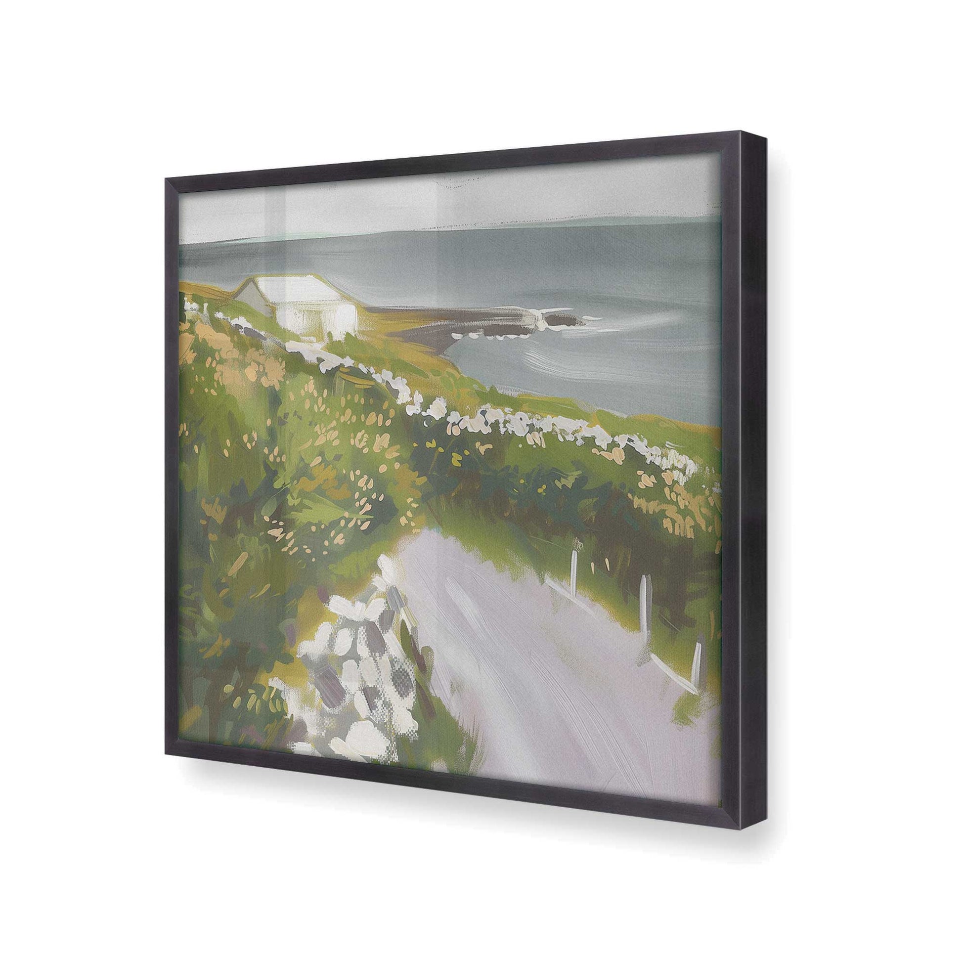 [Color:Weathered Zinc], Picture of art in a Weathered Zinc frame of the corner