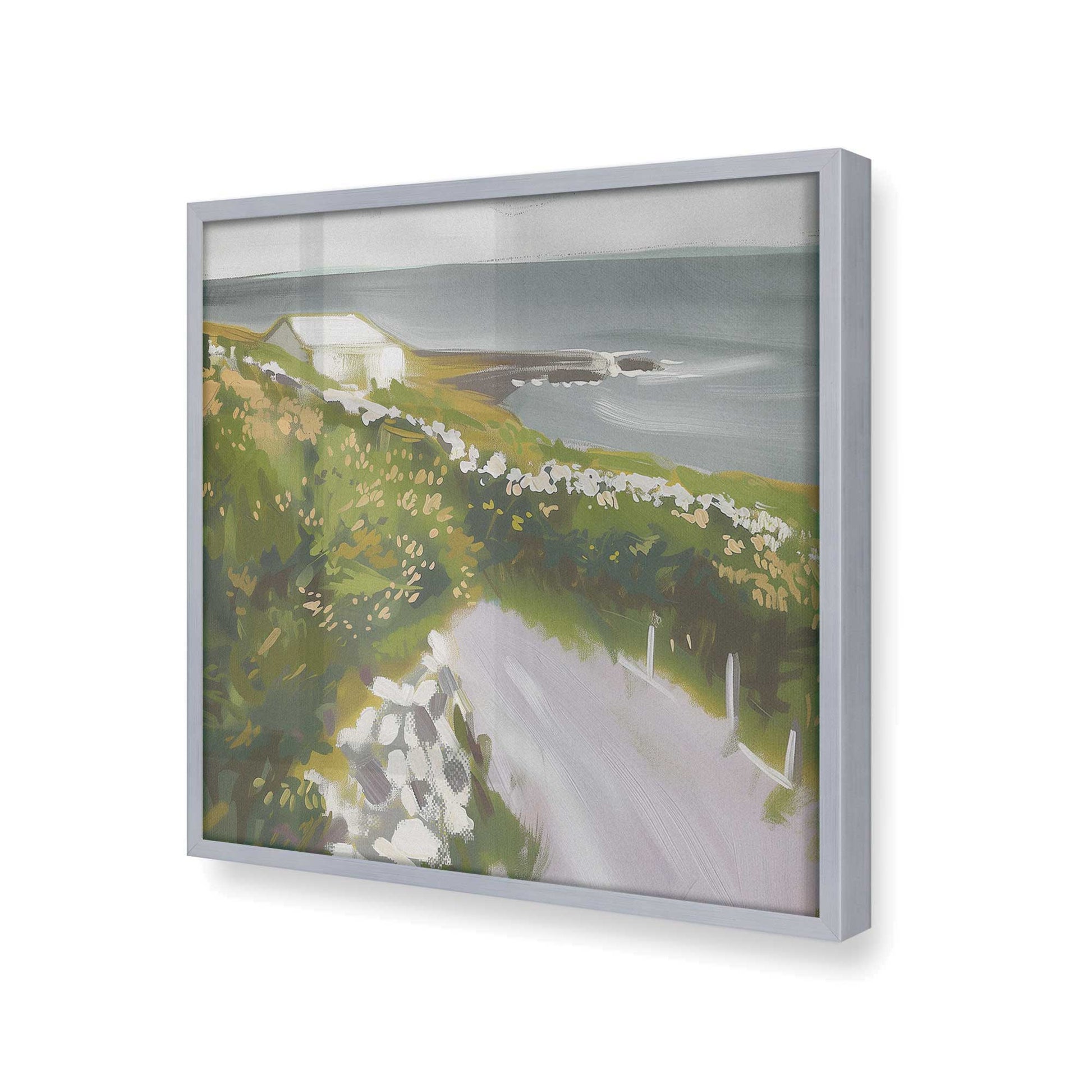 [Color:Polished Chrome], Picture of art in a Polished Chrome frame at an angle