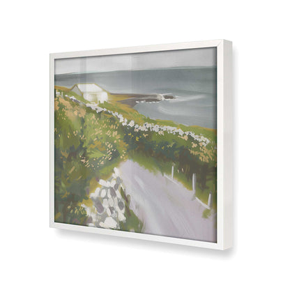 [Color:Opaque White], Picture of art in a Opaque White frame at an angle