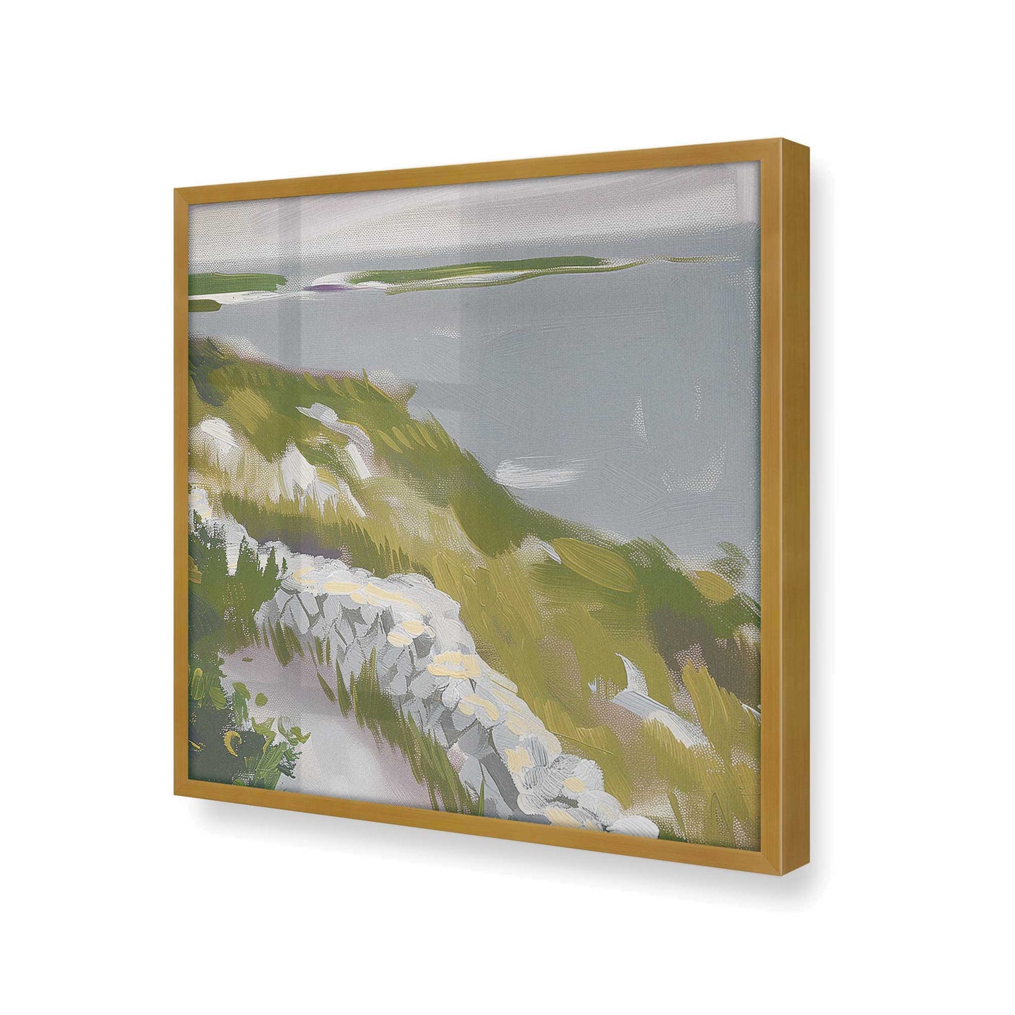 [Color:Polished Gold], Picture of art in a Polished Gold frame at an angle