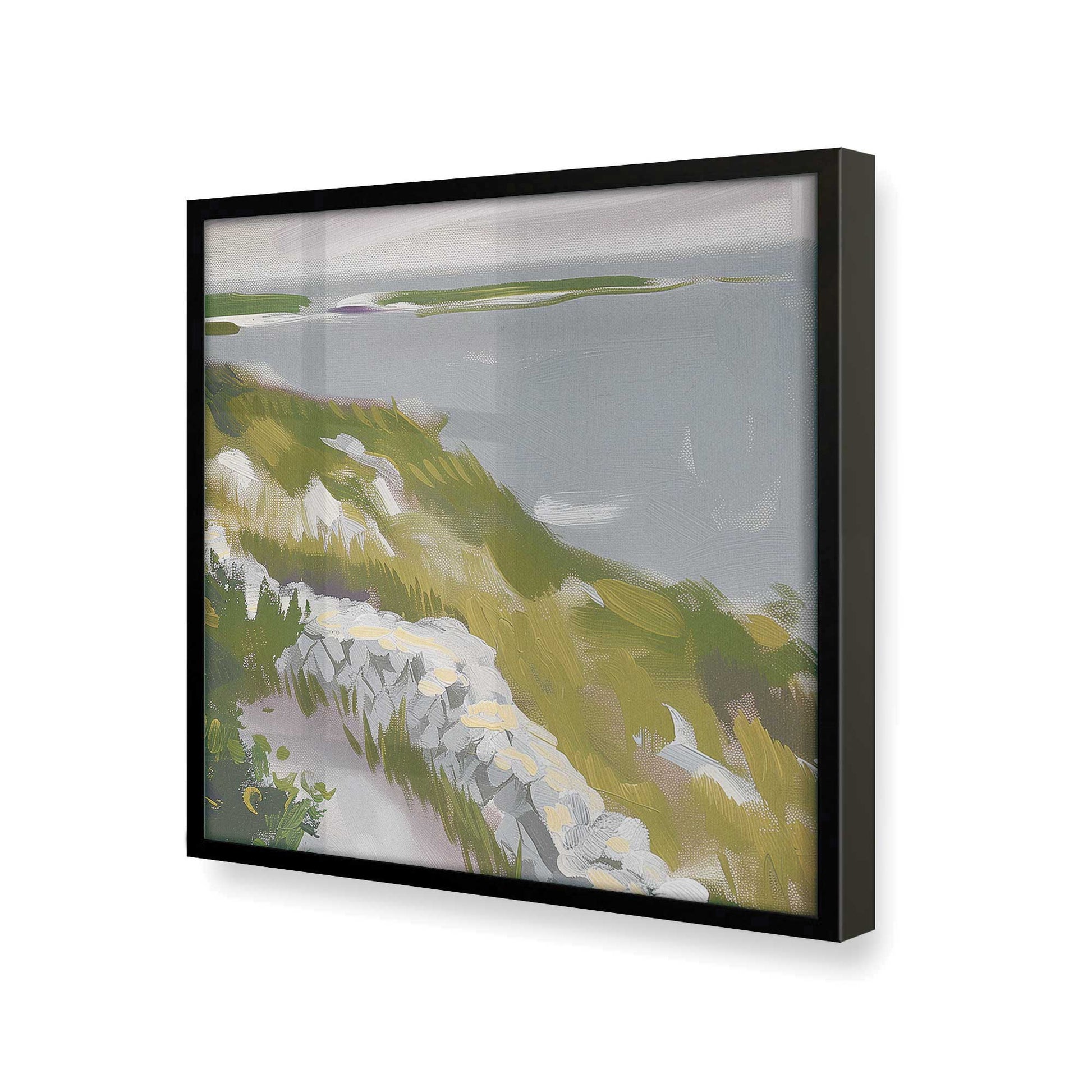 [Color:Satin Black], Picture of art in a Satin Black frame at an angle